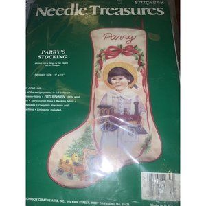 Vintage Needle Treasures Parry’s Stocking Christmas Stitchery Kit 11x19 00856
